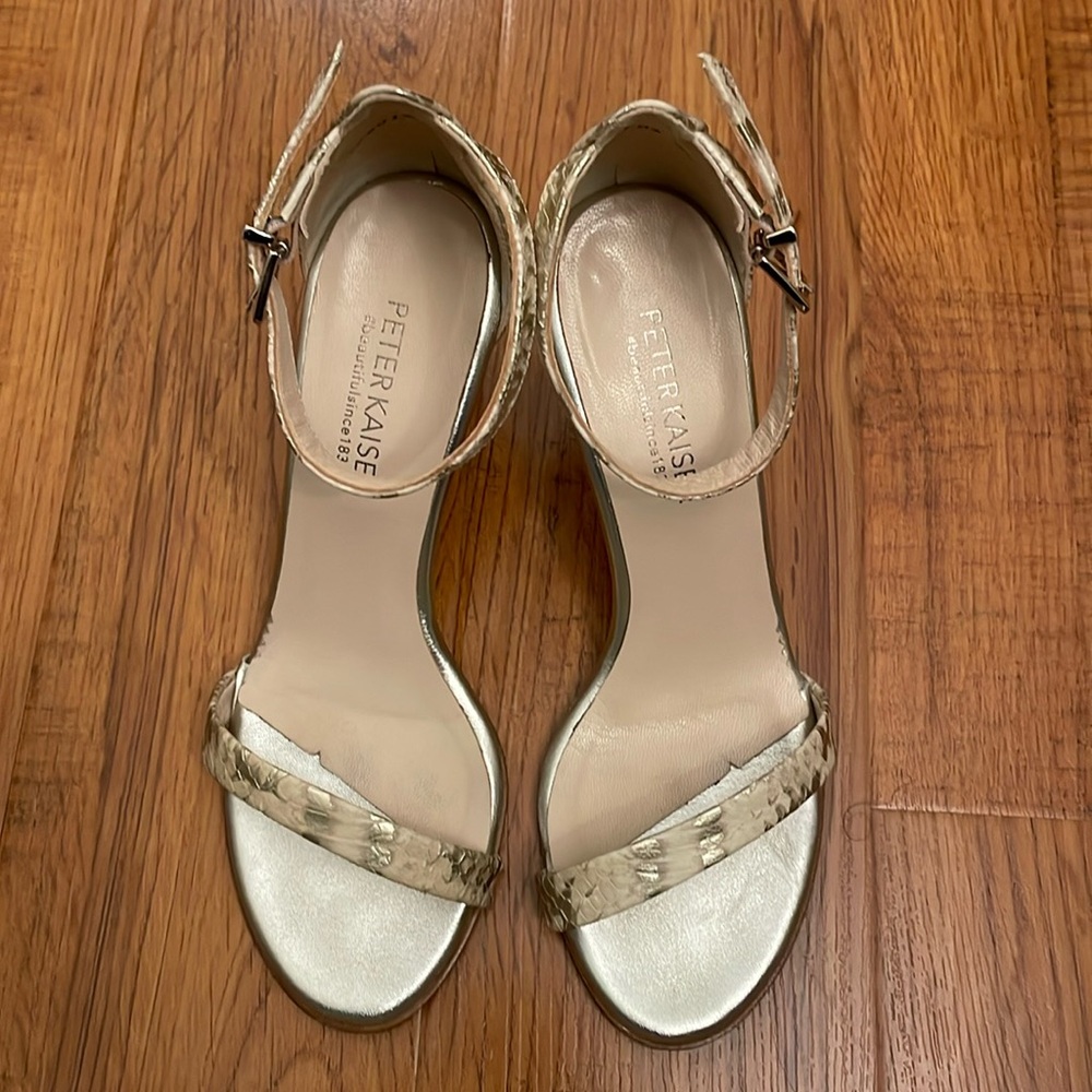 3 for $25! Peter Kaiser Leather snake print Sandals, US size 7 (u.k size 4.5)